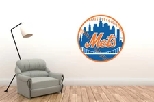 Wall Decal New York Mets Logo - MLB Decor Vinyl Art Mural Sport Sticker