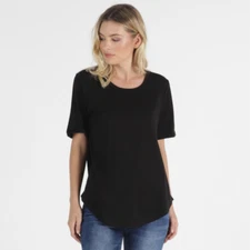 BETTY BASICS ARIANA TEE SHORT SLEEVE TOP-  BLACK S6-S22