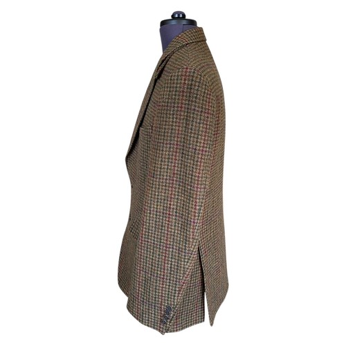 Abraham Moon Blazer Jacket Brown Check Tweed Houndstooth 2 Button Men's UK42R - Picture 3 of 17