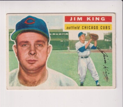 JIM KING 1956 TOPPS BASEBALL #74 CHICAGO CUBS ROOKIE VINTAGE BASEBALL CARD  RARE