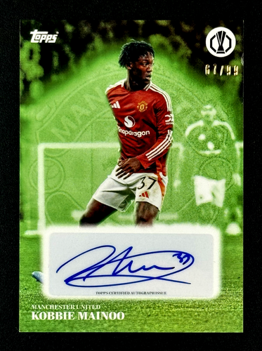 Mainoo Autograph Kobbie Mainoo 67/99 Autograph Green - 2024-25 TOPPS Simplicidad UCC ...