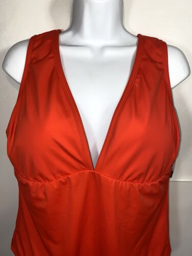 New Sofia Vergara Women's SIZE 1X 16W-18W One Piece Carmen Swimsuit Orange - Picture 2 of 7