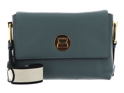 COCCINELLE Liya Signature Handbag Grained Leather Umhängetasche Kale Green Neu
