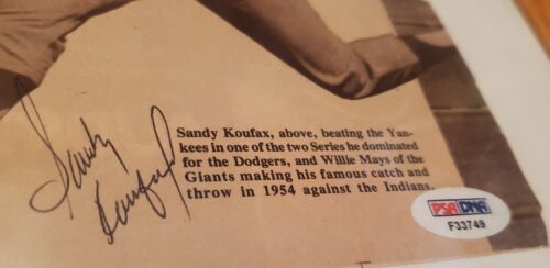 Sandy Koufax Signed Autographed Cut Newspaper Clipping PSA DNA Cert Dodgers - Picture 2 of 4