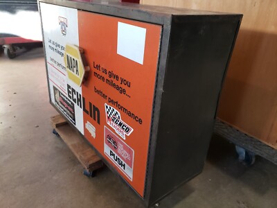 Vtg. Original Napa Echlin Metal Shop Garage Cabinet - Gas Oil Hot
