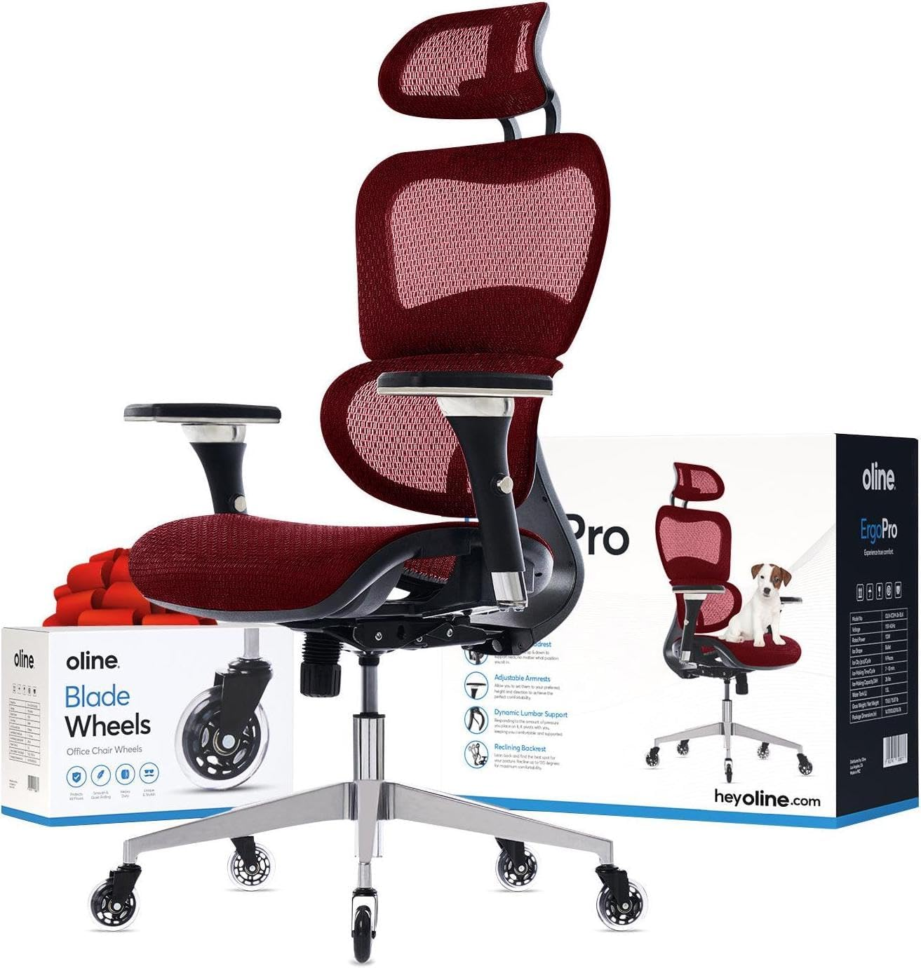 Ergopro 4D Armrest Ergonomic Office Chair - Adjustable Rolling Desk Chair