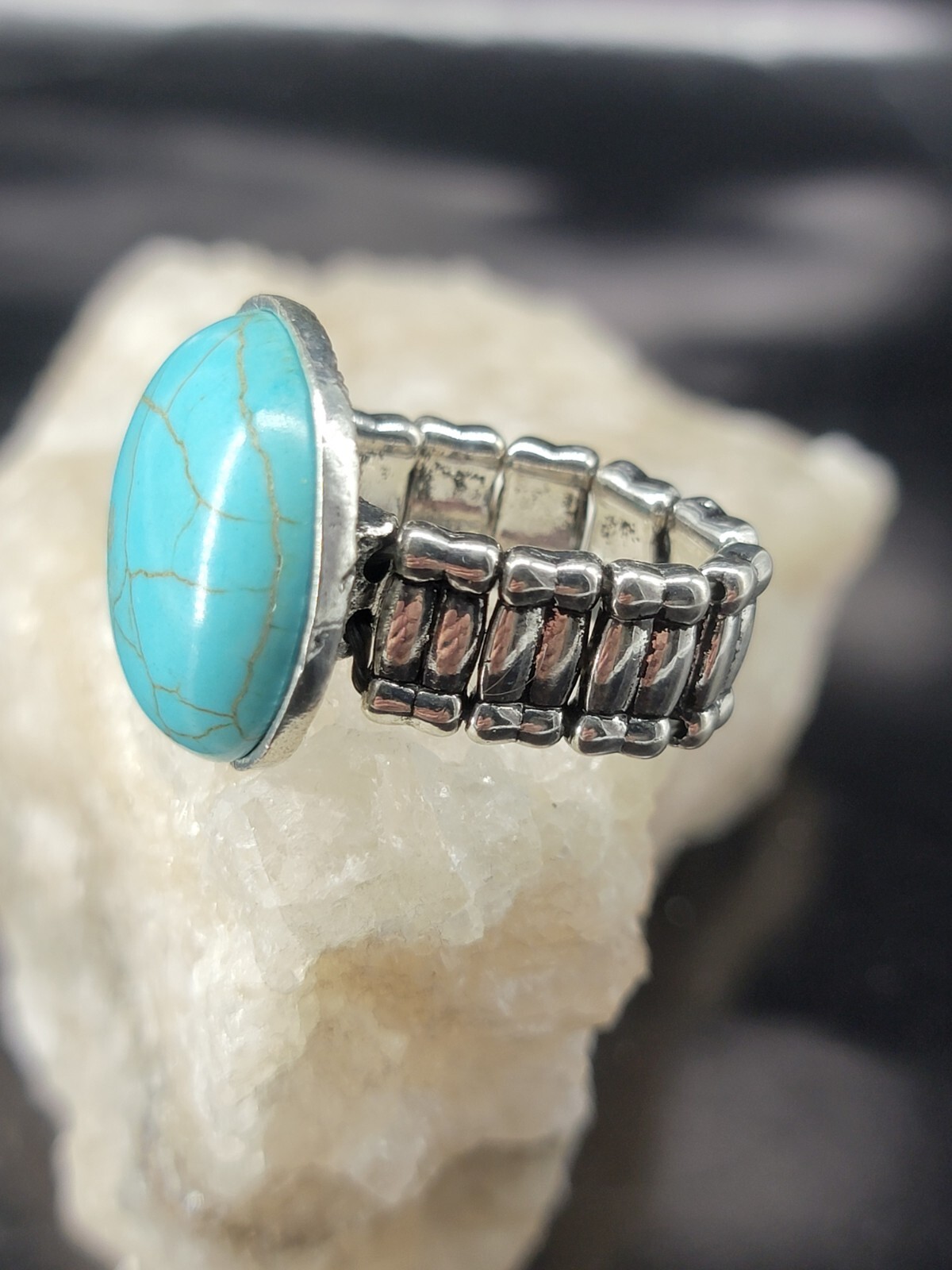 Turquoise Stretch Ring - image 3