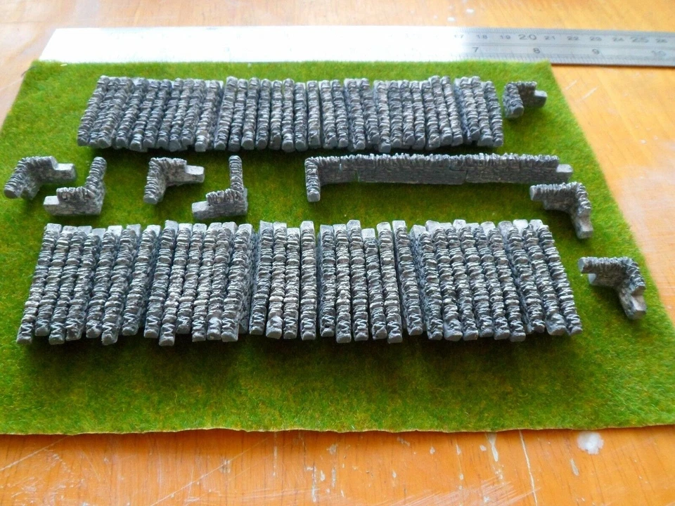 Model Railway scenery N Gauge 74 Piece Stone Walling - Grey