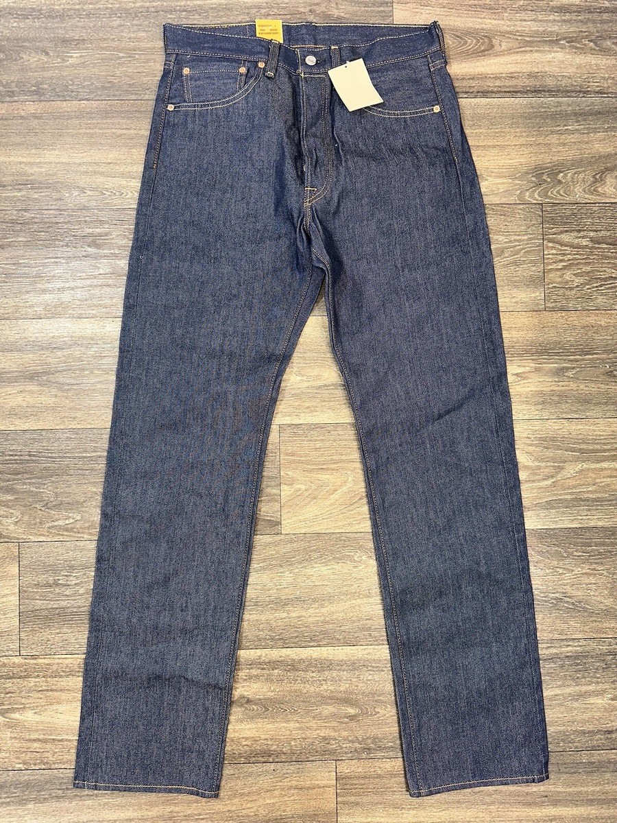 Original Levis 501 Jeans Mens 32x34 Blue Denim Button Fly Straight