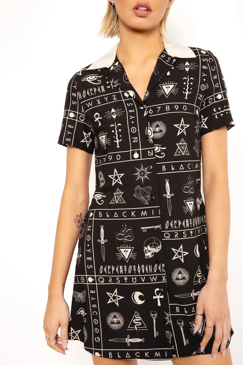 Blackmilk Ouija Short Sleeve Shirt Dress Size Large L NEW NWT | eBay