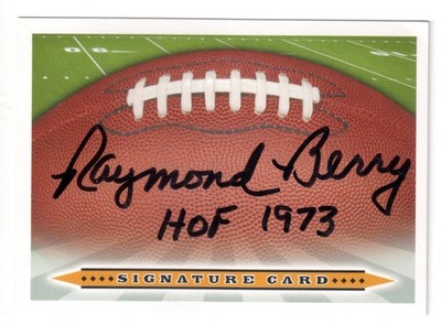 Raymond Berry Signed Football Signature Card - Hall of Fame HOF Autograph