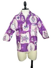 1970s Vintage McInerny Iolani Purple Hawaiian Shirt - Size Large