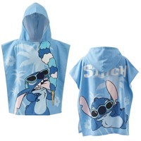 Disney Lilo Stitch Kinder Mikrofaser Poncho Badetuch Badeponcho 55X110 Cm