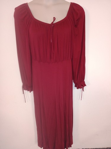 Limited Burgundy Full Length Size 18 Long Sleeve Dress New - Picture 2 of 4