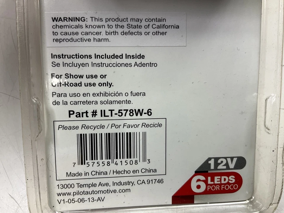 Bully ILT-578W-6 Interior Domo Mapa 6 5050 SMD Bombilla LED 12V Foto 4 de 4