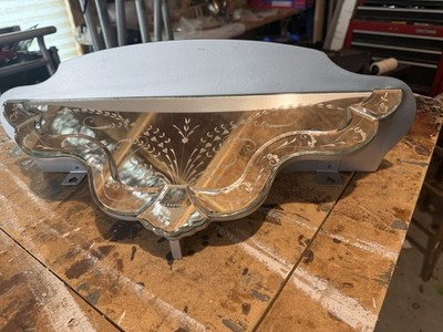Venetian-style etched glass wall shelf