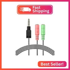 MillSO Headset Adapter, 3.3 Feet 3.5mm Mic and Audio Headphone Splitter TRRS Ma