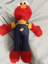 Fisher-Price Sesame Street ELMO IN CHICKEN OVERALLS 11" Plush STUFFED ANIMAL Toy