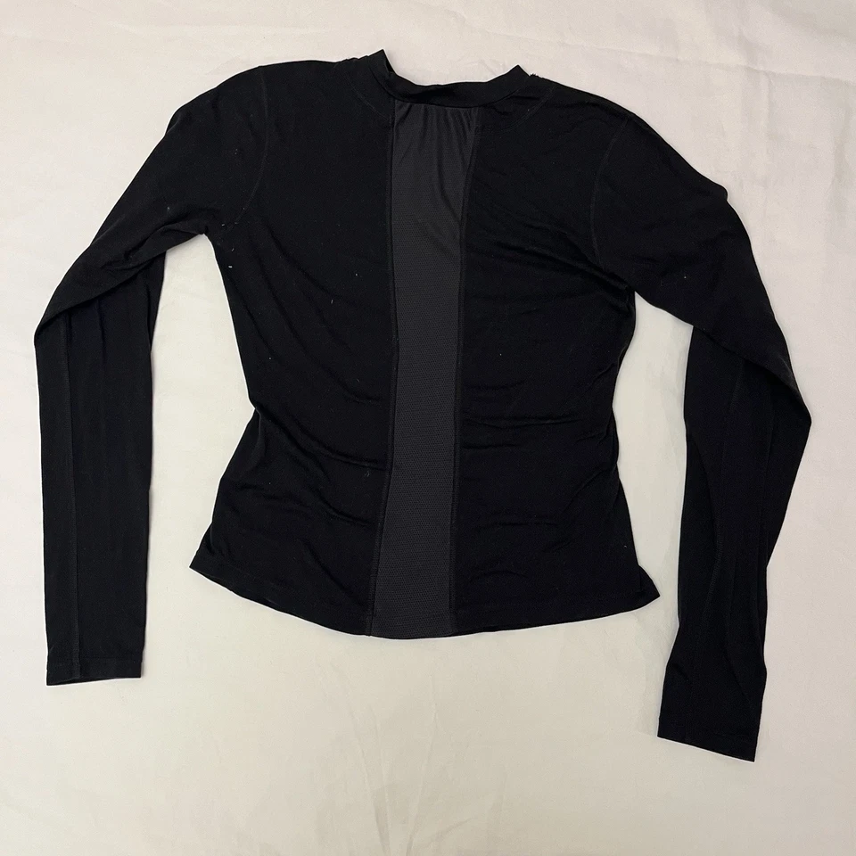 Nike Dri-FIT Women’s S Black Long-sleeved Jersey Fleece Running Tee Shirt EUC - Image 2 of 4