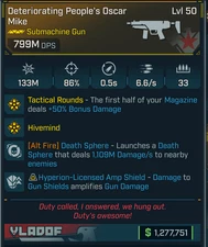 Borderlands 4 • MODDED • Birt's Bees Oscar Mike SMG 799m DPS • Lvl 50 • PS PC XB