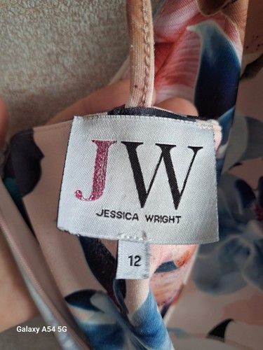 Abito da sera donna Jessica Wright Liberty rosa floreale midi matita taglia 12 - Foto 5 di 9