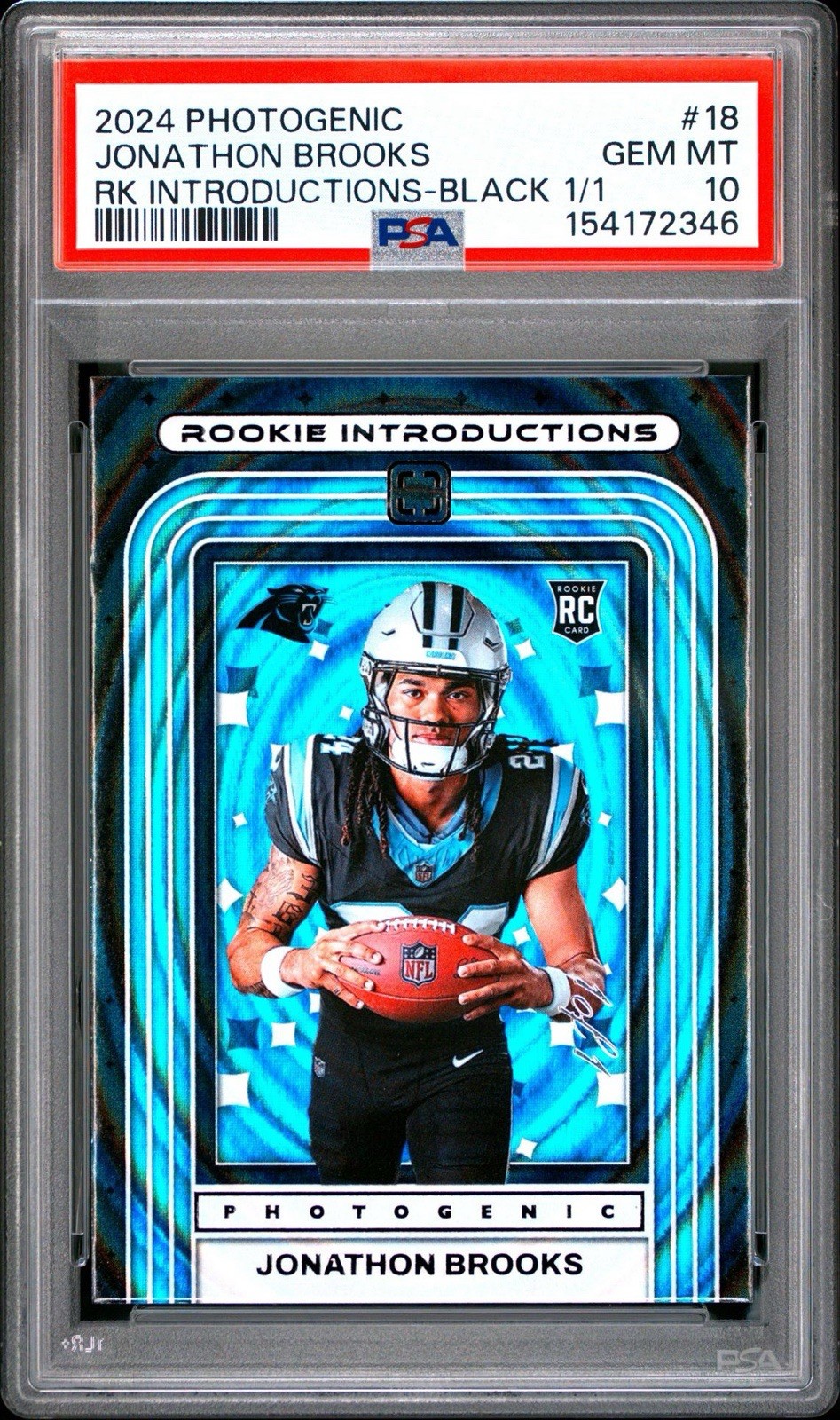 Jonathon Brooks Panini Photogenic Rookie Introductions #18 Black 1/1
