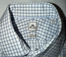 Peter Millar Mens Nanoluxe Easycare Light Blue Gingham Dress Shirt Size 16 Reg