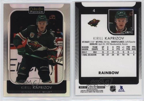 2021-22 O-Pee-Chee Platinum Rainbow Kirill Kaprizov #4 1fa0 - Picture 3 of 3