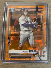 2021 Bowman Chrome Sapphire Pedro Leon Image Variation Orange Refractor #71/75