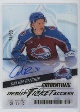 2024-25 Credentials Acetate Debut Ticket Access 74/99 Calum Ritchie Auto 0bn4