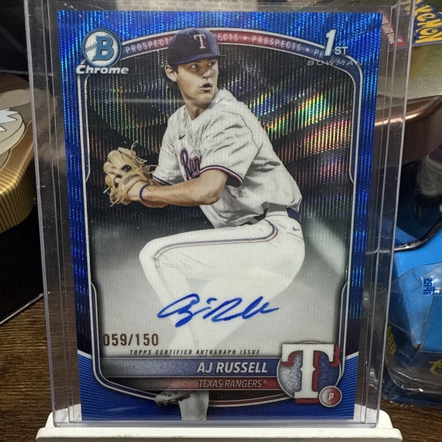 2025 Bowman Draft Autographs AJ Russell #CPA-AR Blue Wave Refractor /150 auto