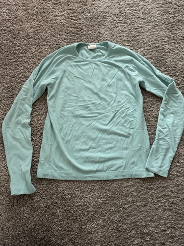 Athleta Girl Power Up Seamless Stretchy Long Sleeve Athletic Shirt Size M 8-10