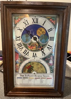 Vintage Atlee Burpee Co Seed Clock Planting Season Electric Table Top c.1975