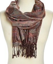Lightweight Women's Paisley Floral Pashmina Shawl and Scarf Wraps