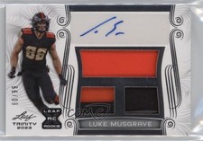 2023 Leaf Trinity Triple Memorabilia White Silver 60/99 Luke Musgrave Auto 16wc