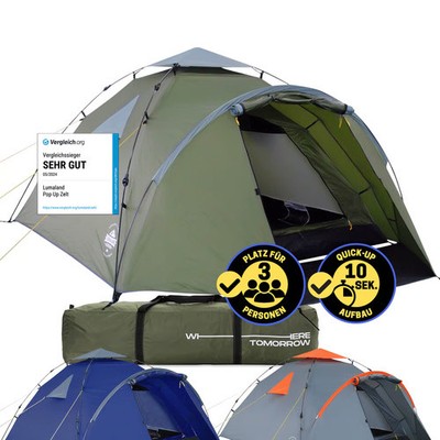 3 Personen Zelt Kuppelzelt Camping Outdoor Familienzelt Schnellaufbau 220x220