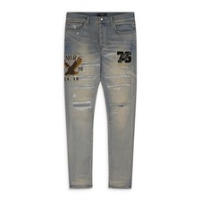 Amiri Antique Indigo Varsity Eagle Logo Jeans SIZE 38 1490