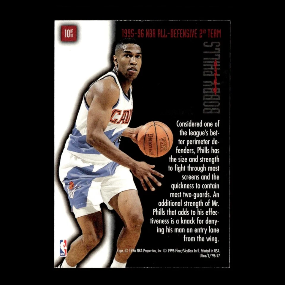 Bobby Phills #10 1996-97 Ultra Full Court Trap Cleveland Cavaliers Baloncesto Foto 2 de 4