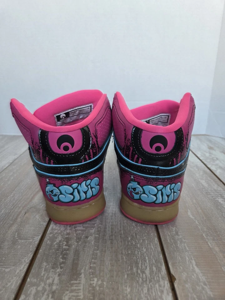 Zapato Skater Osiris NYC 83 SLM Y2k Niñas Talla 7.5 Azul y Rosa Graffiti Parte Superior Alta Foto 4 de 4
