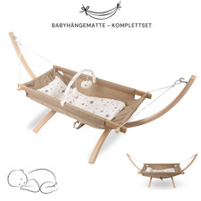 Baby Hängematte mit Holz Gestell | Beige |NE...