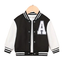 Kids Varsity Jacket - Black - Unisex - Size 12-18 Months