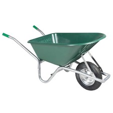 Image of Wheelbarrow Green 90 L 150 Kg Galvanised Steel And Plastic