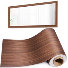 Elitekwell Mirror Frame Border 32FT Bathroom Wood Grain Wallpapers Brown
