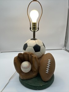 Football Soccer Baseball Lamp Creative Decor Inc 1986 Vintage