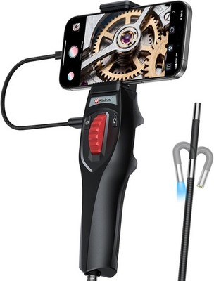 5.2FT 220° Articulating Borescope, 6.2mm/1080P Inspection Camera with Light