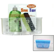 Kitchen Sink Caddy Organizer Sponge Holder Clear...