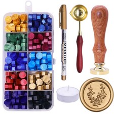 Botanical Begonia Wax Seal Stamp Kit with 200pcs Sealing Wax Beads, Great for...