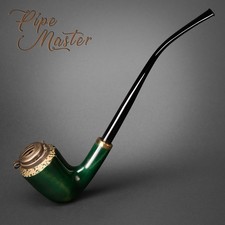 Mr. Brog WOODEN TOBACCO SMOKING PIPE Churchwarden 320 Respublica Green Pear Box