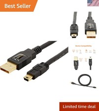 Versatile 6ft USB 2.0 A to Mini B Cable Ideal for Smartphones Hard Drives