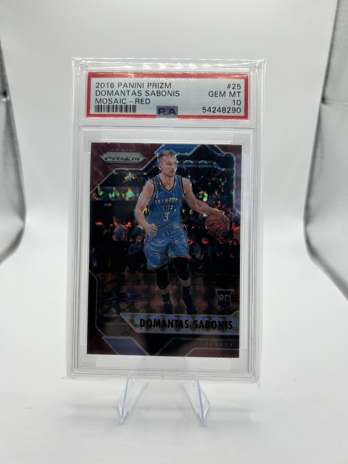 2016-17 Panini Prizm Mosaic Domantas Sabonis #25 Red (RC) PSA 10